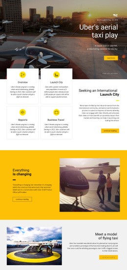Uber'S Aerial Taxi Play - Website Creator HTML