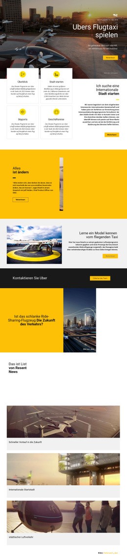 Ubers Lufttaxi-Spiel - Website Creator HTML
