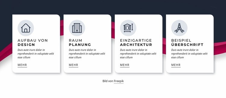 Einzigartige Architektur Website design