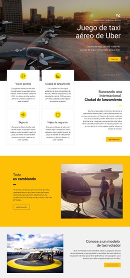 Juego De Taxi Aéreo De Uber: Inspiración Para Maquetas De Sitios Web