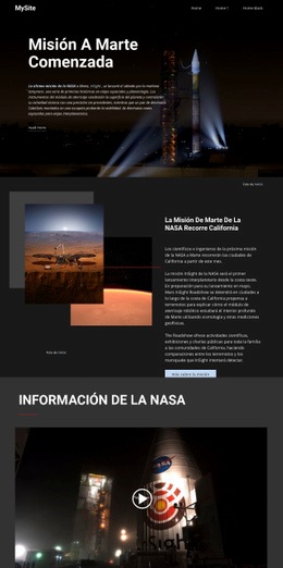 Misión A Marte - Inspiración De Plantilla HTML5