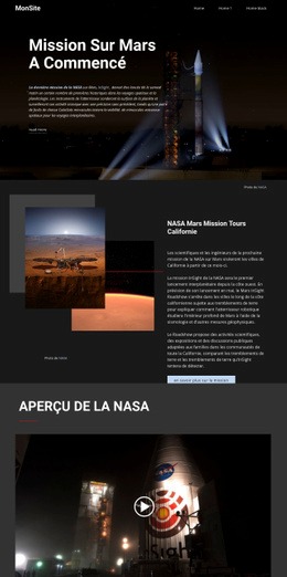 Maquette De Site Web Polyvalente Pour Mission Vers Mars