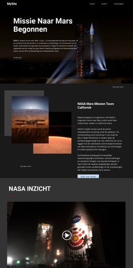 Een Exclusief Websiteontwerp Voor Missie Naar Mars