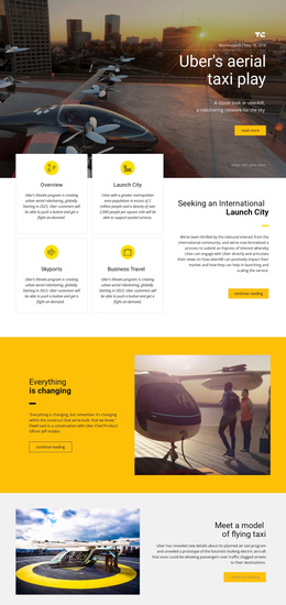 One Page Template For Uber'S Aerial Taxi Play