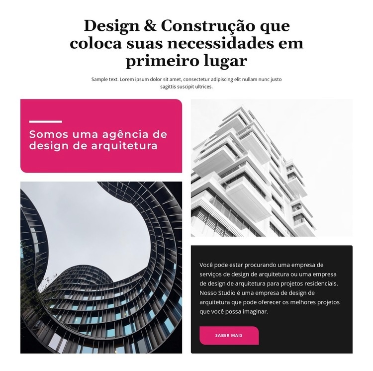 Design e construção Modelos de construtor de sites