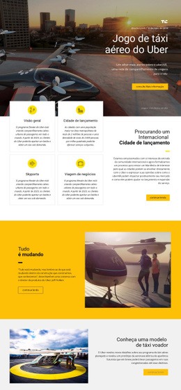 Web Design Incrível Para Jogo De Táxi Aéreo Do Uber