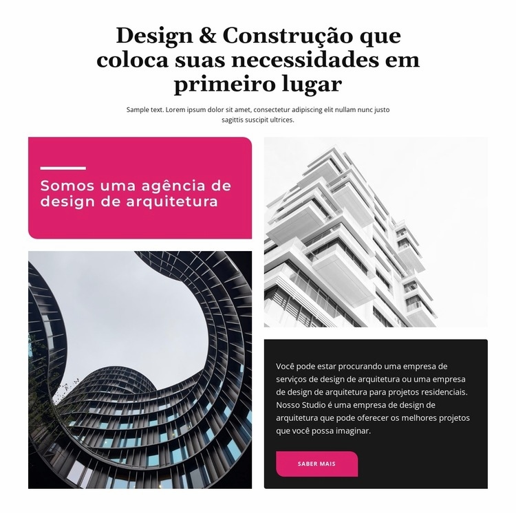 Design e construção Design do site