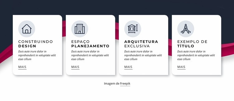 Arquitetura única Design do site