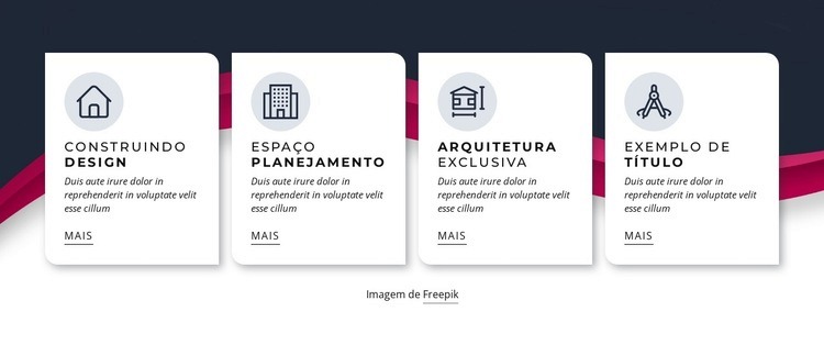 Arquitetura única Maquete do site