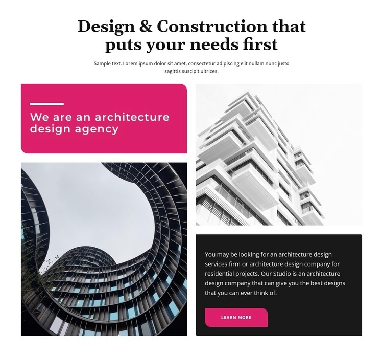 Design och konstruktion Html webbplatsbyggare