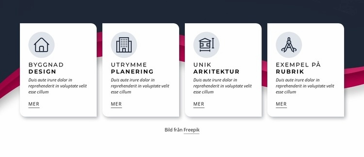 Unik arkitektur HTML-mall