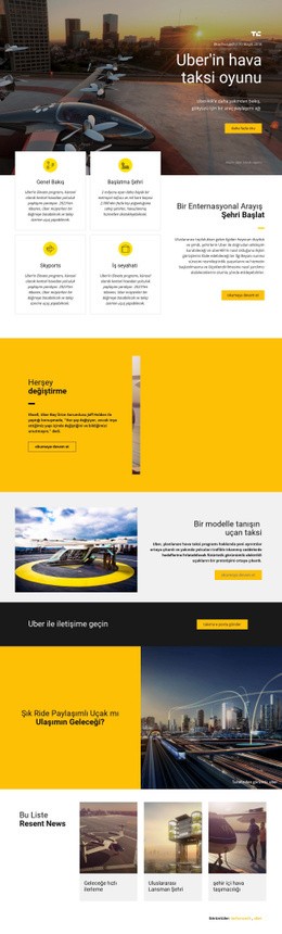 Uber'In Hava Taksisi Oyunu - Website Creator HTML