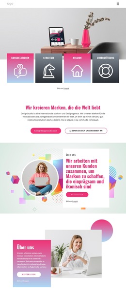 Website-Layout Für Kreativität Leitet Alles, Was Wir Tun