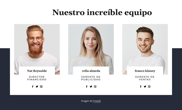 Nuestra gente increíble Creador de sitios web HTML