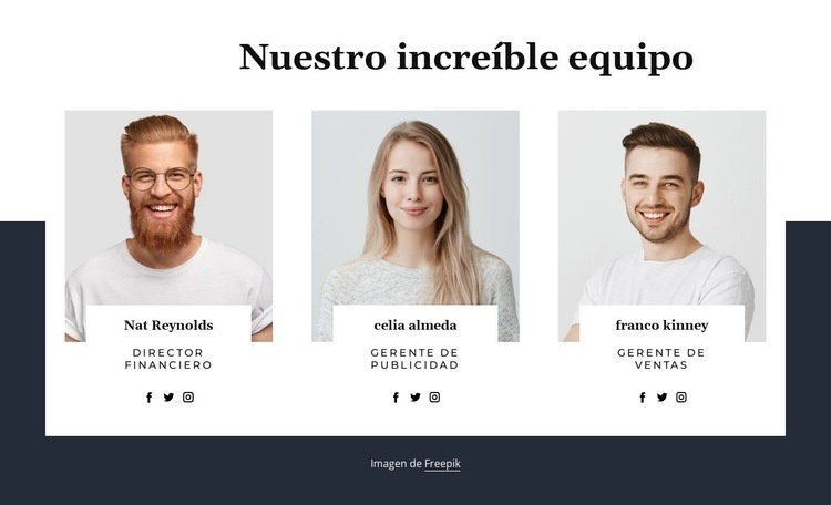 Nuestra gente increíble Diseño de páginas web