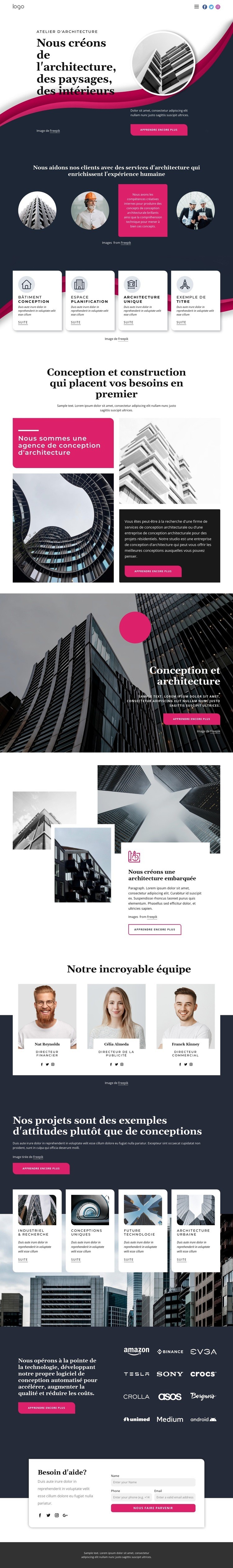 Nous créons une grande architecture Conception de site Web