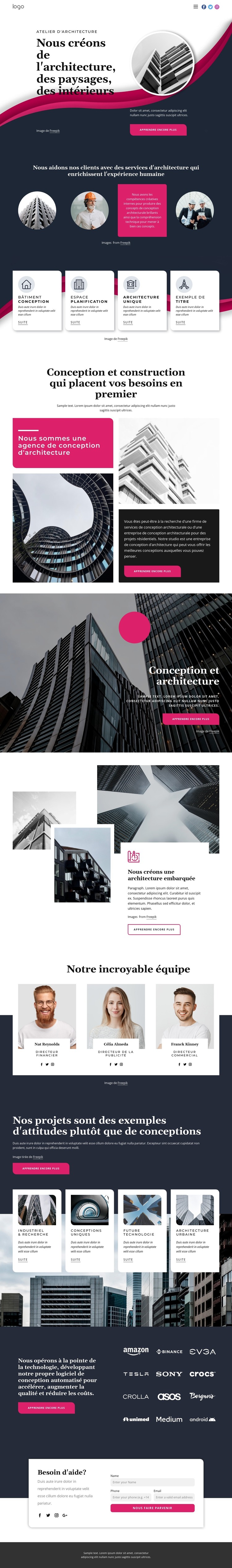 Nous créons une grande architecture Modèle HTML