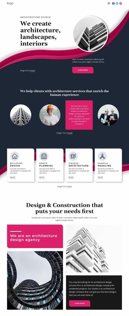 We Create Great Architecture - Free HTML Website Builder