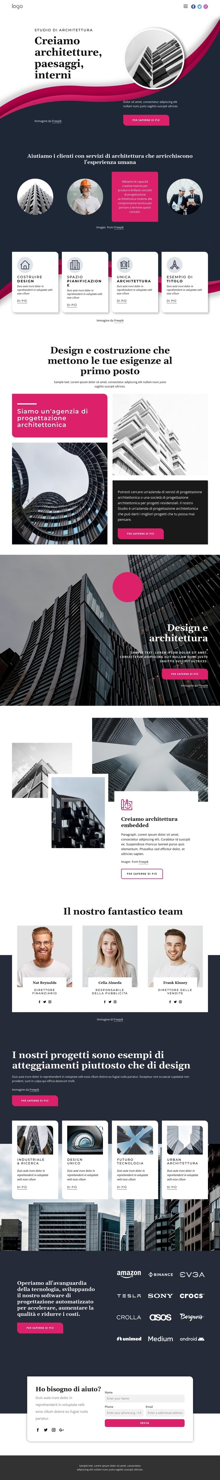 Creiamo grande architettura Costruttore di siti web HTML