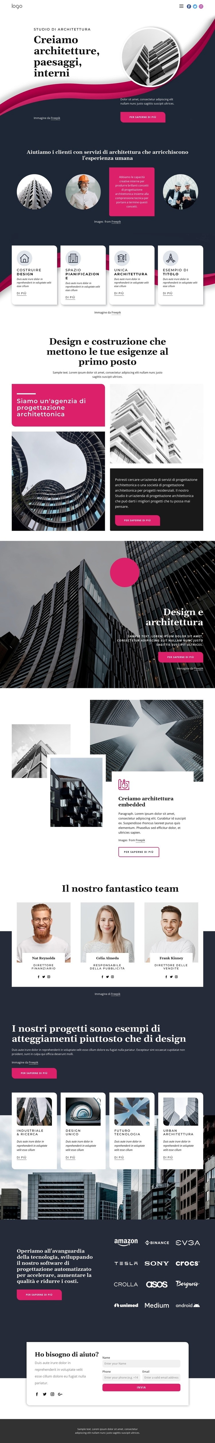 Creiamo grande architettura Mockup del sito web