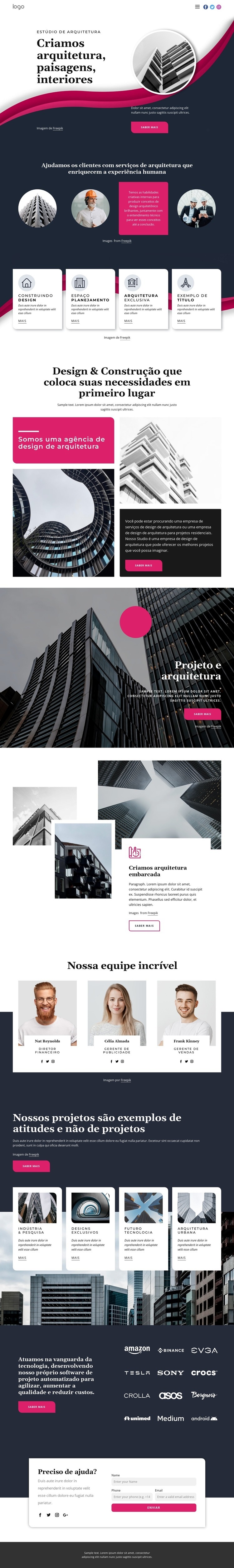 Criamos uma grande arquitetura Modelos de construtor de sites