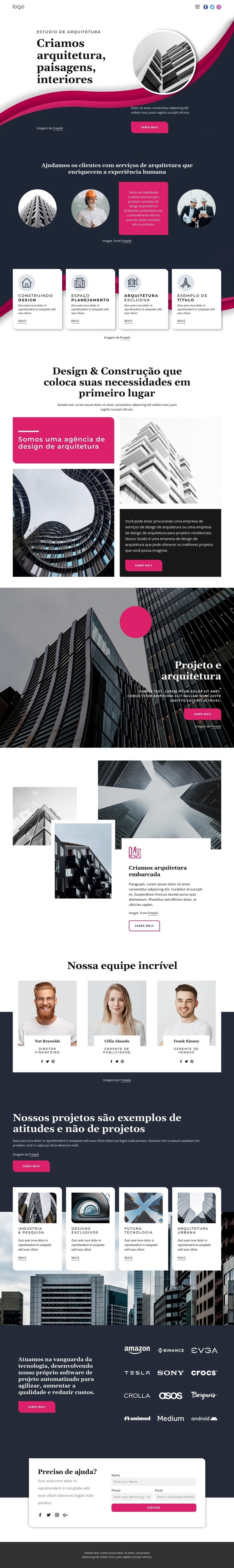 Criamos uma grande arquitetura Landing Page