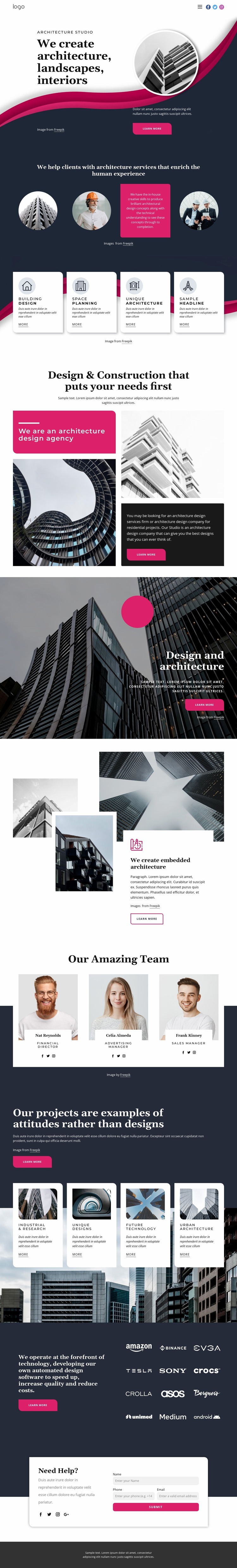 We create great architecture Website Mockup