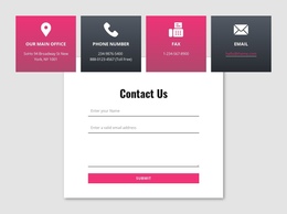 Contact Form With Overlapping Grid Repeater - Easy-To-Use One Page Template