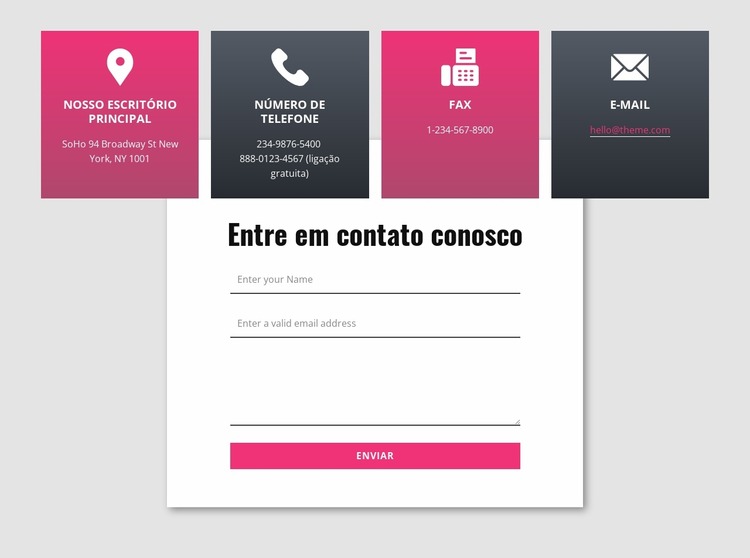 Formulário de contato com repetidor de grade sobreposto Template Joomla