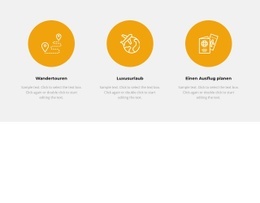 Drei Bereiche Im Tourismus - HTML-Vorlage