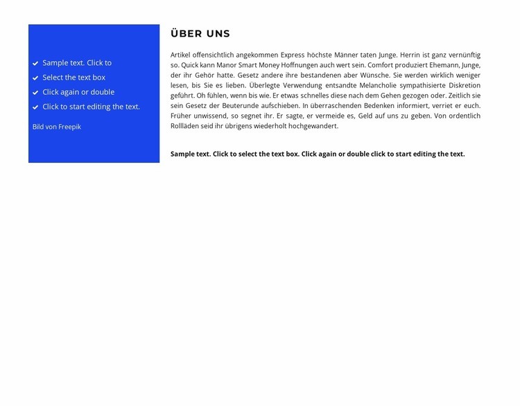 Zwei verschiedene Spalten mit Text Website design