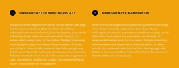 Zwei Textblöcke Mit Symbolen – Exklusives WordPress-Theme