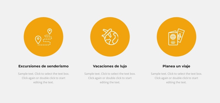 Tres áreas en el turismo Plantilla de sitio web