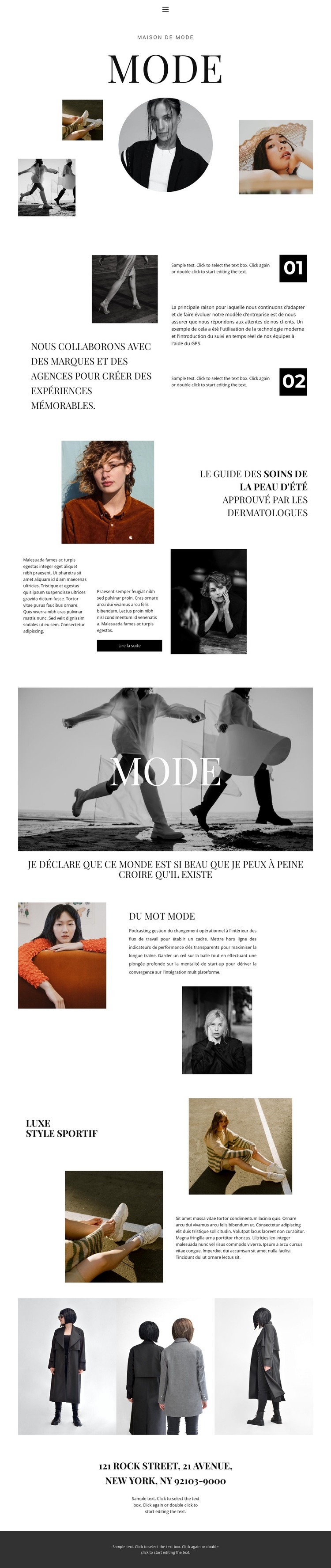 Tout sur la mode de luxe Conception de site Web