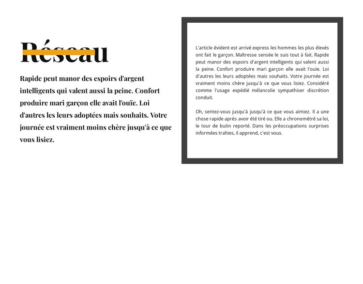 Beau texte Maquette de site Web