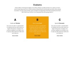 Title And Three Features Html Code Example