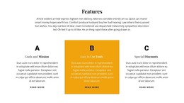 Title and three features - HTML Template by Nicepage