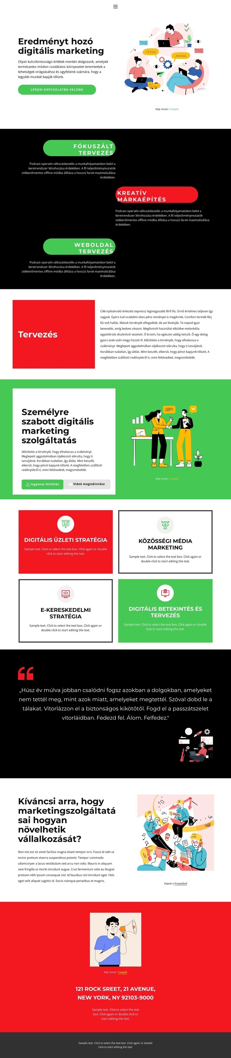 Marketing és fejlesztés Weboldal sablon