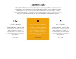 Layout Di Pagina Per Titolo E Tre Caratteristiche