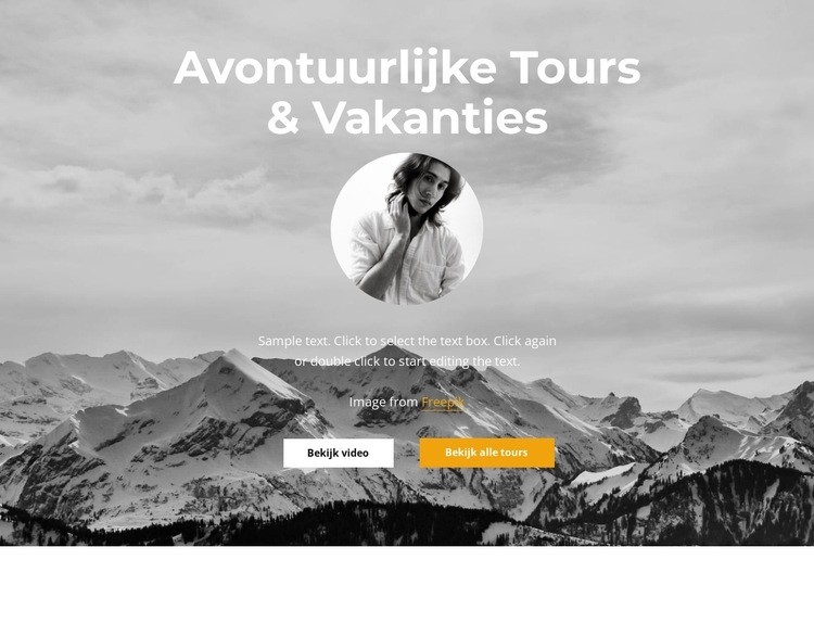 Begin je avontuur Website mockup