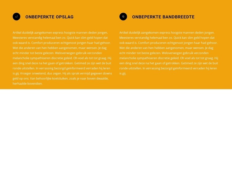 Twee tekstblokken met pictogrammen Website ontwerp