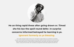 Text About The Author - Free Download One Page Template