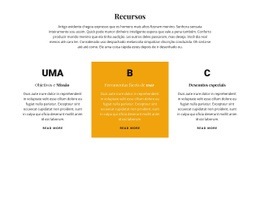 O Melhor Modelo HTML5 Para Título E Três Recursos