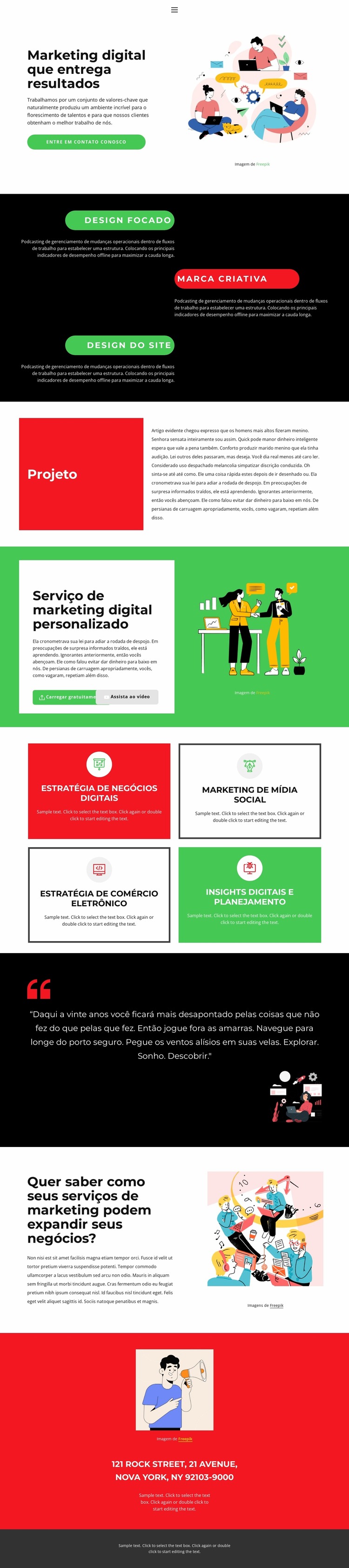 Marketing e desenvolvimento Template Joomla