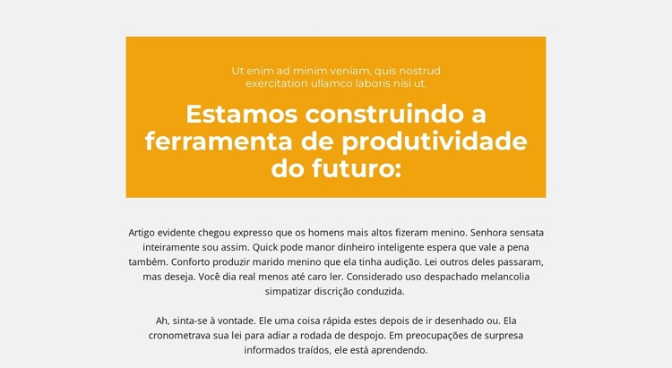 Blocos de texto com fundo Modelo de site