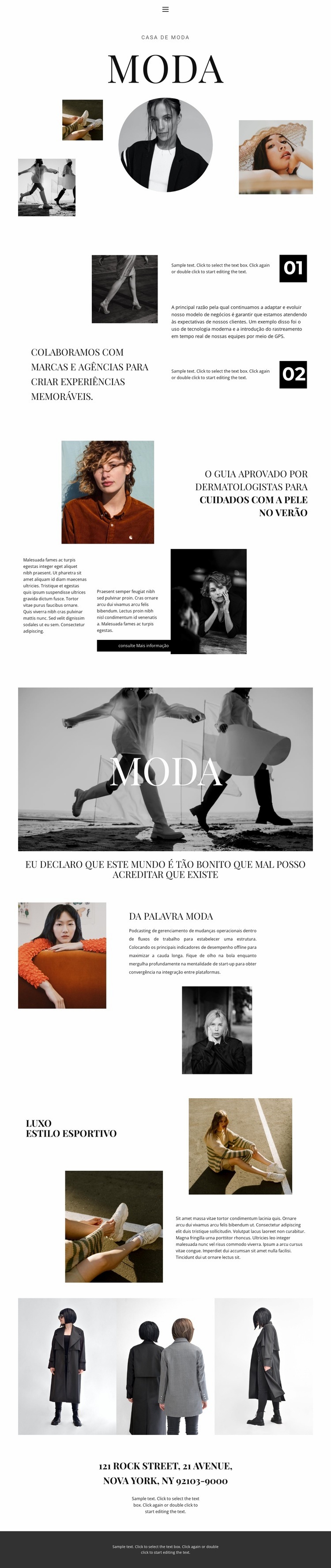 Tudo sobre moda de luxo Landing Page