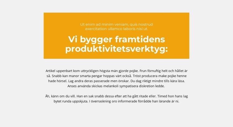 Textblock med bakgrund HTML-mall