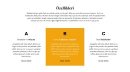 Başlık Ve Üç Özellik Için Şablon Demosu