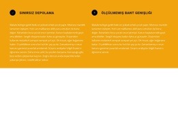 Simgeli Iki Metin Bloğu - Tek Sayfalık Web Sitesi Şablonu