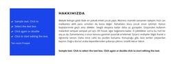 Metin Içeren Iki Farklı Sütun - Özel WordPress Teması